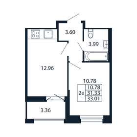 Квартира 33 м², 1-комнатная - изображение 4