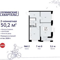 Квартира 50,2 м², 2-комнатная - изображение 3