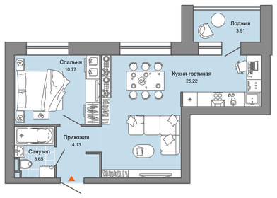 Квартира 46 м², 2-комнатная - изображение 1