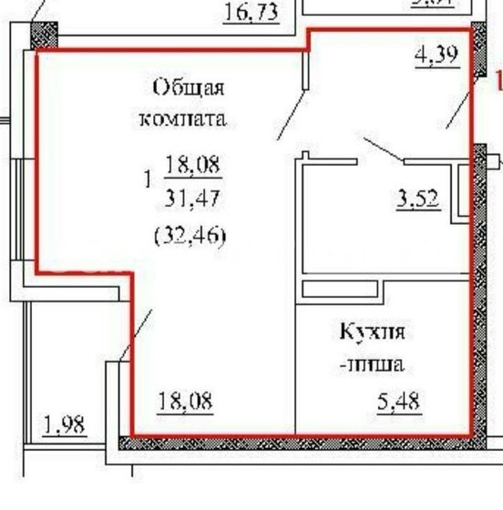 32,5 м², квартира-студия 6 000 000 ₽ - изображение 1