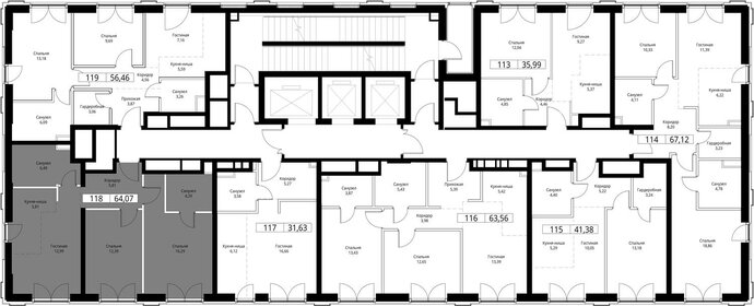 56,3 м², 2-комнатная квартира 25 841 276 ₽ - изображение 42