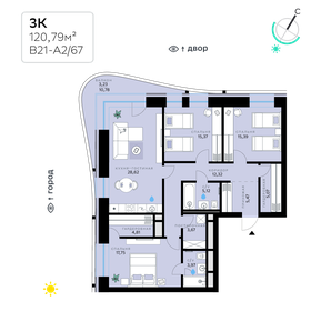 118,8 м², 3-комнатная квартира 60 816 996 ₽ - изображение 19