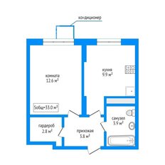 Квартира 33 м², 1-комнатная - изображение 3