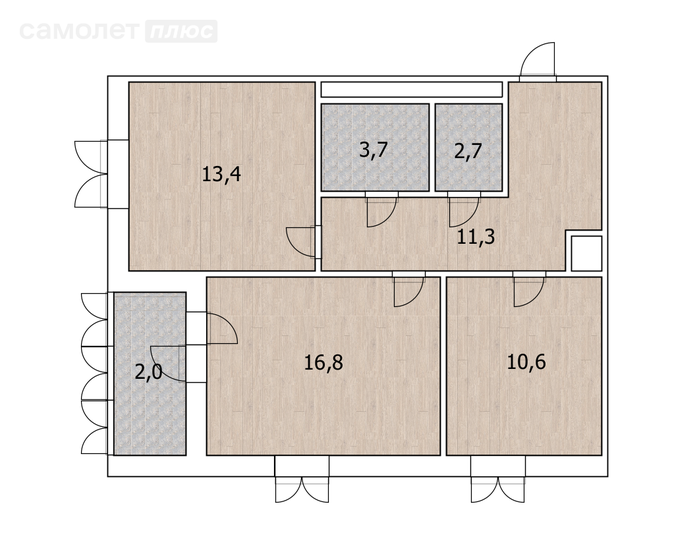 60 м², 2-комнатная квартира 7 300 000 ₽ - изображение 51