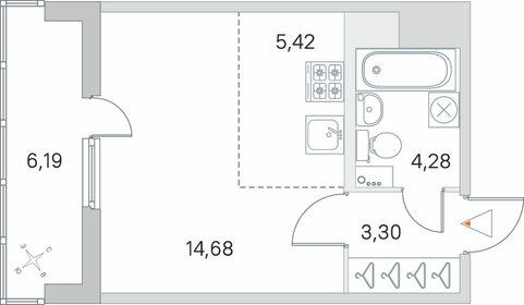 29,9 м², квартира-студия 5 208 049 ₽ - изображение 6