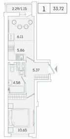 33,7 м², 1-комнатная квартира 5 200 000 ₽ - изображение 71