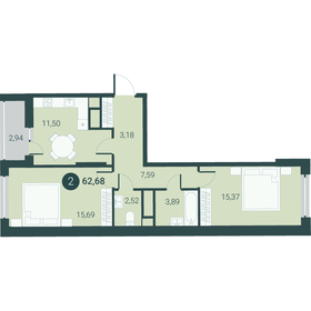 67,5 м², 2-комнатная квартира 8 290 000 ₽ - изображение 8