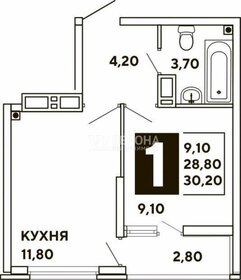 Квартира 30 м², 1-комнатная - изображение 1