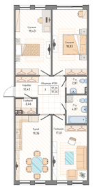 Квартира 97,3 м², 3-комнатная - изображение 1