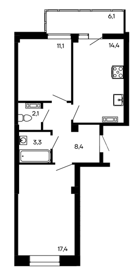 71,5 м², 2-комнатная квартира 14 300 000 ₽ - изображение 15