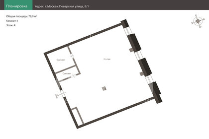 Квартира 78,9 м², 2-комнатные - изображение 1