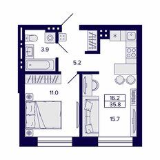 Квартира 35,8 м², 1-комнатная - изображение 3