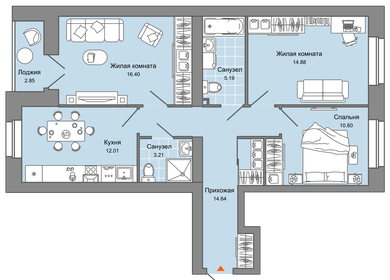 79 м², 3-комнатная квартира 8 301 056 ₽ - изображение 19