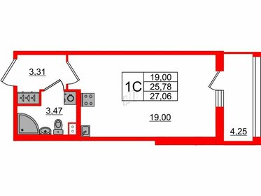 24,5 м², квартира-студия 4 600 000 ₽ - изображение 80