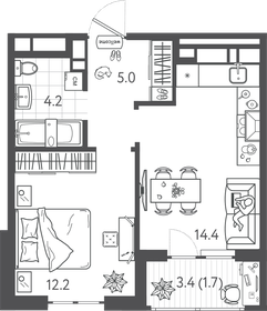 35 м², 2-комнатная квартира 3 500 000 ₽ - изображение 88