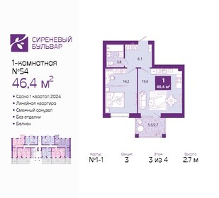 48,7 м², 1-комнатная квартира 6 818 000 ₽ - изображение 15