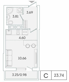 26,7 м², квартира-студия 4 400 000 ₽ - изображение 71