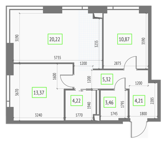 68,4 м², 3-комнатная квартира 18 900 000 ₽ - изображение 123