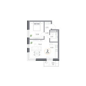 50,8 м², 2-комнатная квартира 5 700 000 ₽ - изображение 70