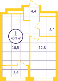 43,7 м², 1-комнатная квартира 4 600 000 ₽ - изображение 91