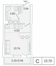 23,7 м², квартира-студия 3 922 906 ₽ - изображение 21