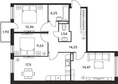28 м², 1-комнатная квартира 2 750 000 ₽ - изображение 24