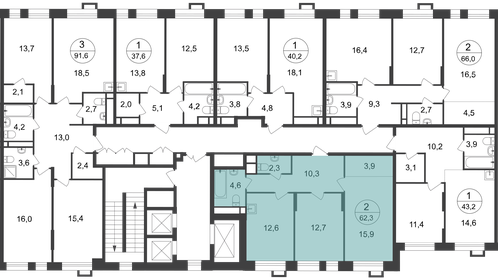 62,3 м², 2-комнатная квартира 14 688 711 ₽ - изображение 39