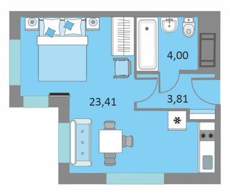 Квартира 30,9 м², студия - изображение 1