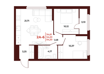 61,5 м², 3-комнатная квартира 4 700 000 ₽ - изображение 86