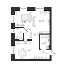 55,7 м², 2-комнатная квартира 10 200 000 ₽ - изображение 44