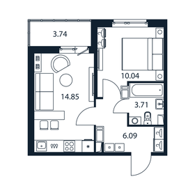 36,4 м², 1-комнатная квартира 5 596 888 ₽ - изображение 77