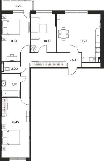 78,5 м², 3-комнатная квартира 8 280 000 ₽ - изображение 1