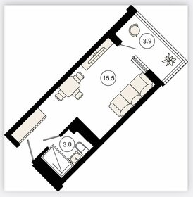 Квартира 22,3 м², студия - изображение 1