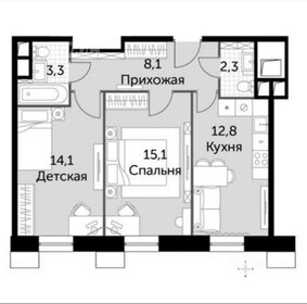 Квартира 56 м², 2-комнатные - изображение 1