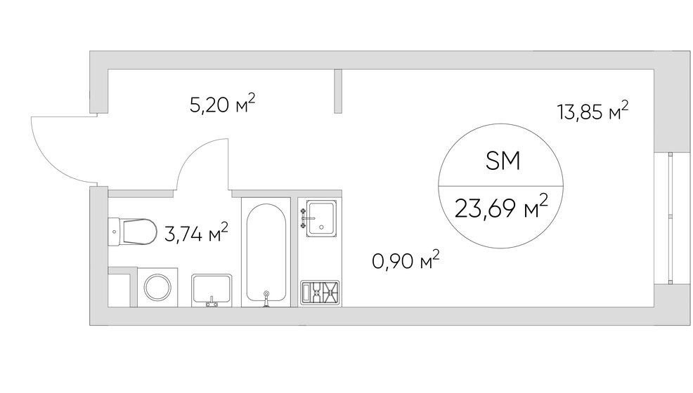 23 м², апартаменты-студия 8 005 940 ₽ - изображение 46