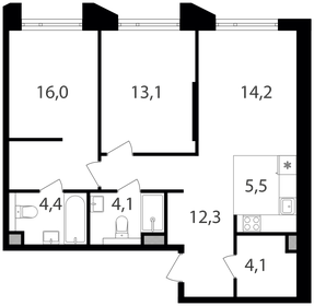 75 м², 3-комнатная квартира 26 100 000 ₽ - изображение 11