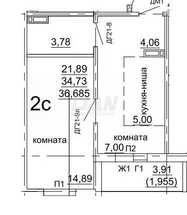 38,6 м², 1-комнатная квартира 4 248 775 ₽ - изображение 1