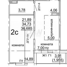 Квартира 38,6 м², 1-комнатная - изображение 2