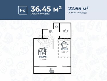 Квартира 38,5 м², 1-комнатная - изображение 1