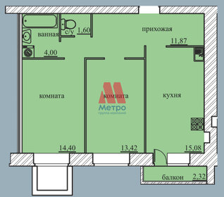 Квартира 61,1 м², 2-комнатная - изображение 1