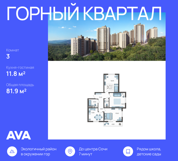 81,9 м², 3-комнатная квартира 21 801 780 ₽ - изображение 51