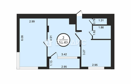 55,5 м², 2-комнатная квартира 9 500 000 ₽ - изображение 45