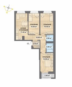 Квартира 86,6 м², 3-комнатная - изображение 1