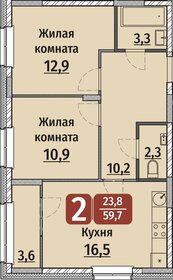 61,3 м², 2-комнатная квартира 6 426 000 ₽ - изображение 11
