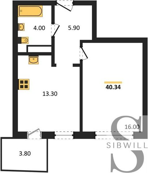 40,3 м², 1-комнатная квартира 7 400 000 ₽ - изображение 23
