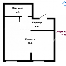 Квартира 36,3 м², 1-комнатная - изображение 1