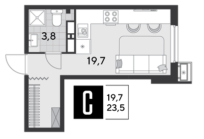 22 м², квартира-студия 4 395 600 ₽ - изображение 10