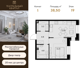 35,7 м², 1-комнатная квартира 22 098 300 ₽ - изображение 28