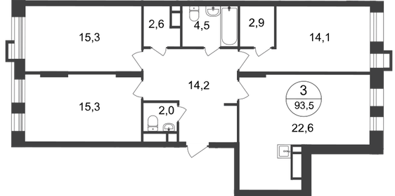 95 м², 3-комнатная квартира 22 800 000 ₽ - изображение 123