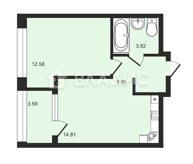 37 м², 1-комнатная квартира 9 000 000 ₽ - изображение 11